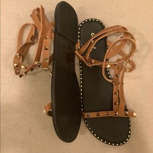 Studded Ankle Scrap Sandals